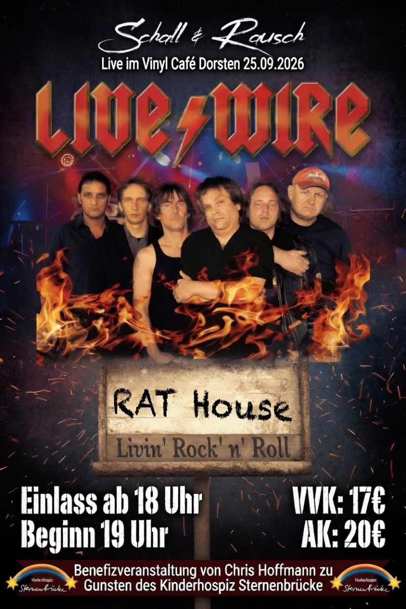 Benefiz-Konzert LIVE WIRE, RAT House + Schall & Rauch